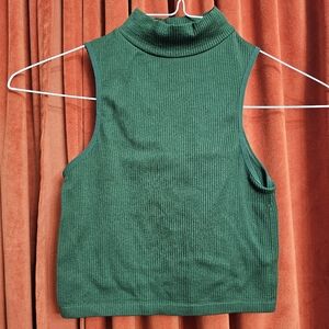 Green Mock-neck Top